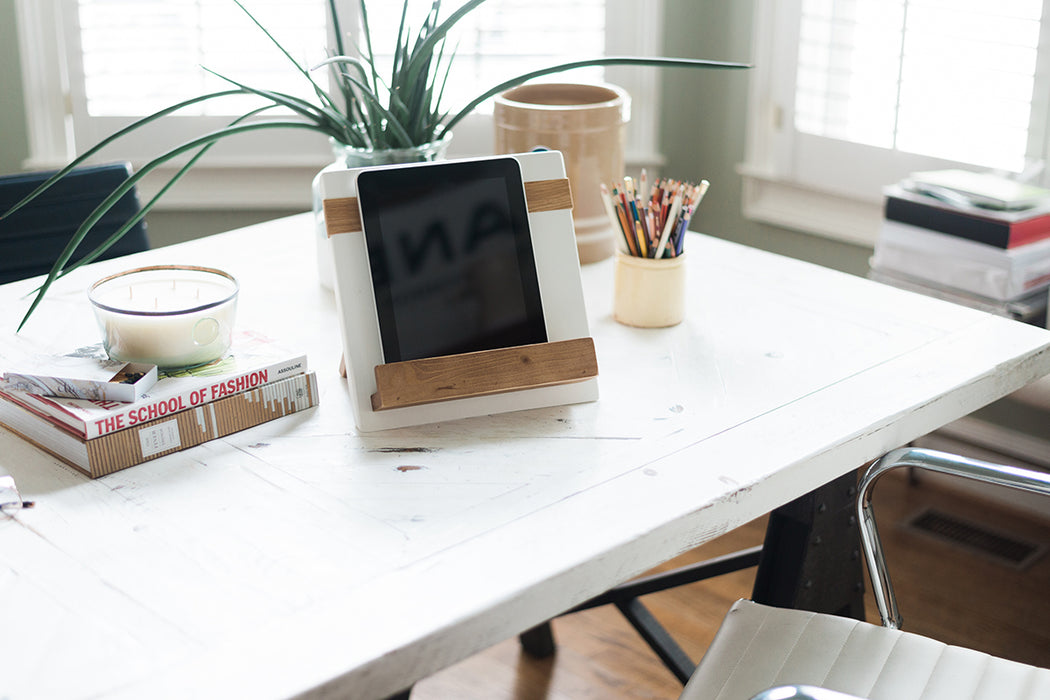White Mod Ipad Cookbook Holder