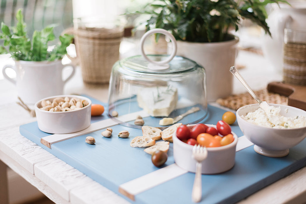 Caitlin Wilson French Blue/White Rectangle Mod Charcuterie Board