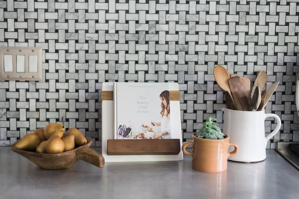 White Mod Ipad Cookbook Holder